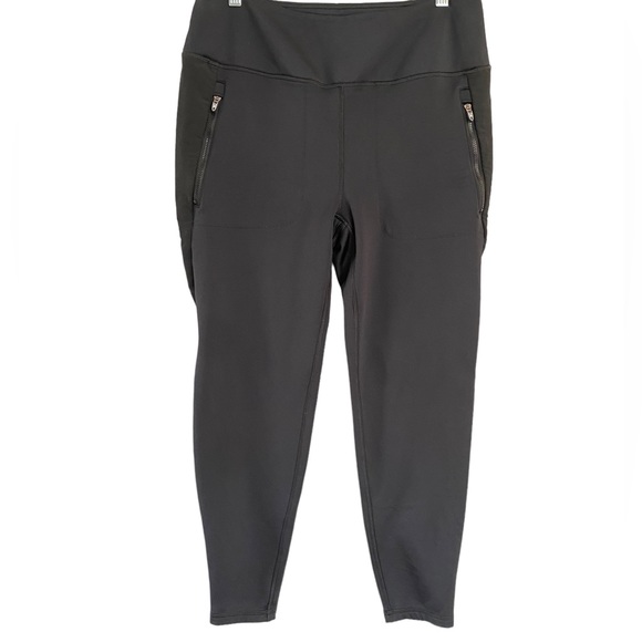 Spyder thick lined black leggings side zipper size xl plus size like new - Picture 1 of 8